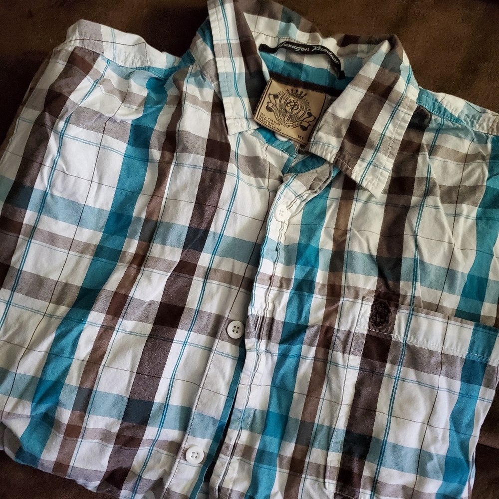 Mens short sleeve button down
